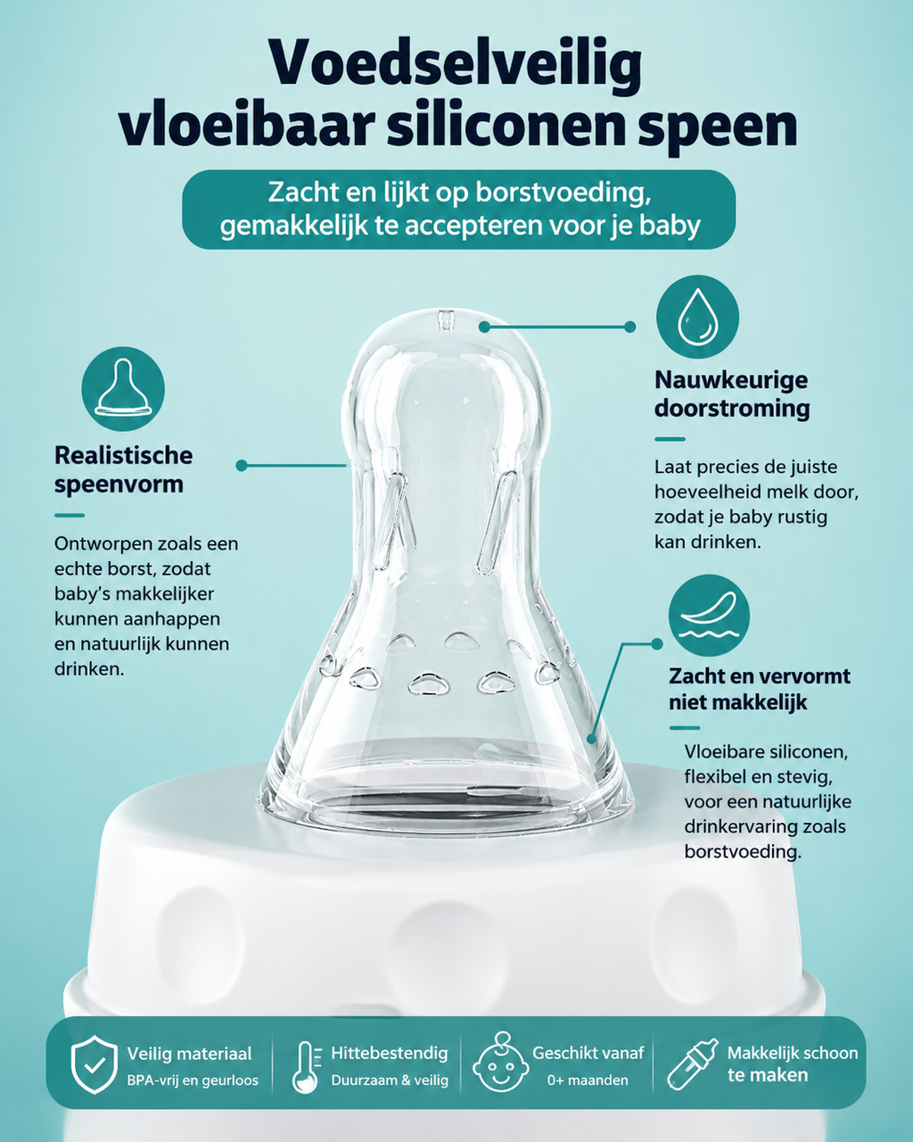 FlesMaatje Comfort - Anti-koliek babyfles met drinkslang