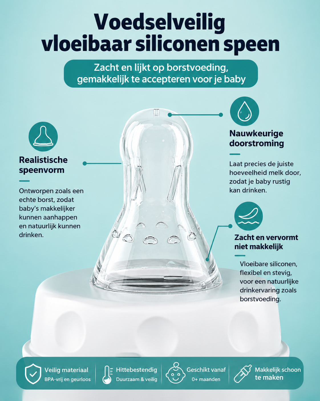 FlesMaatje Comfort - Anti-koliek babyfles met drinkslang